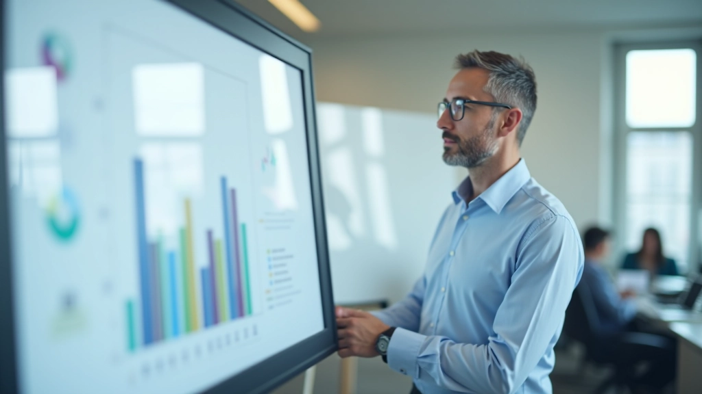 Statistiken und Daten zur Bevölkerungsentwicklung auf Bildschirm, Analysten betrachten Diagramme