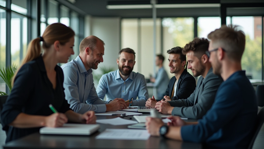 Diverse Gruppe von Fachkräften in modernem Büro, Zusammenarbeit zwischen deutschen und internationalen Mitarbeitern, produktive Arbeitsumgebung