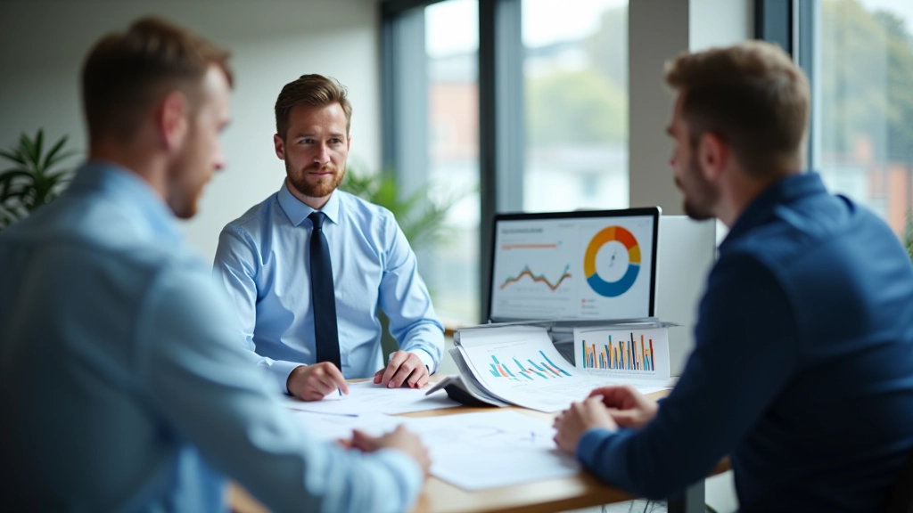 Modernes Büro mit Datenanalysten bei der Arbeit an demografischen Trends und Marktforschung