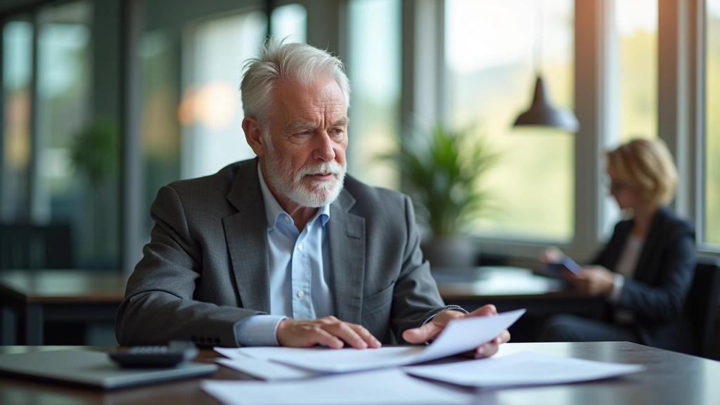Ältere Menschen bei der Finanzplanung und Vermögensberatung, Beratungsgespräch, Dokumente, Taschenrechner