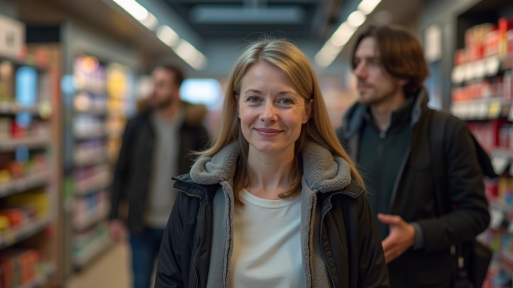 Verschiedene Konsumgüter und Einkaufszenen, die unterschiedliche Generationen repräsentieren, Konsummuster